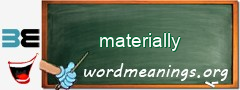WordMeaning blackboard for materially